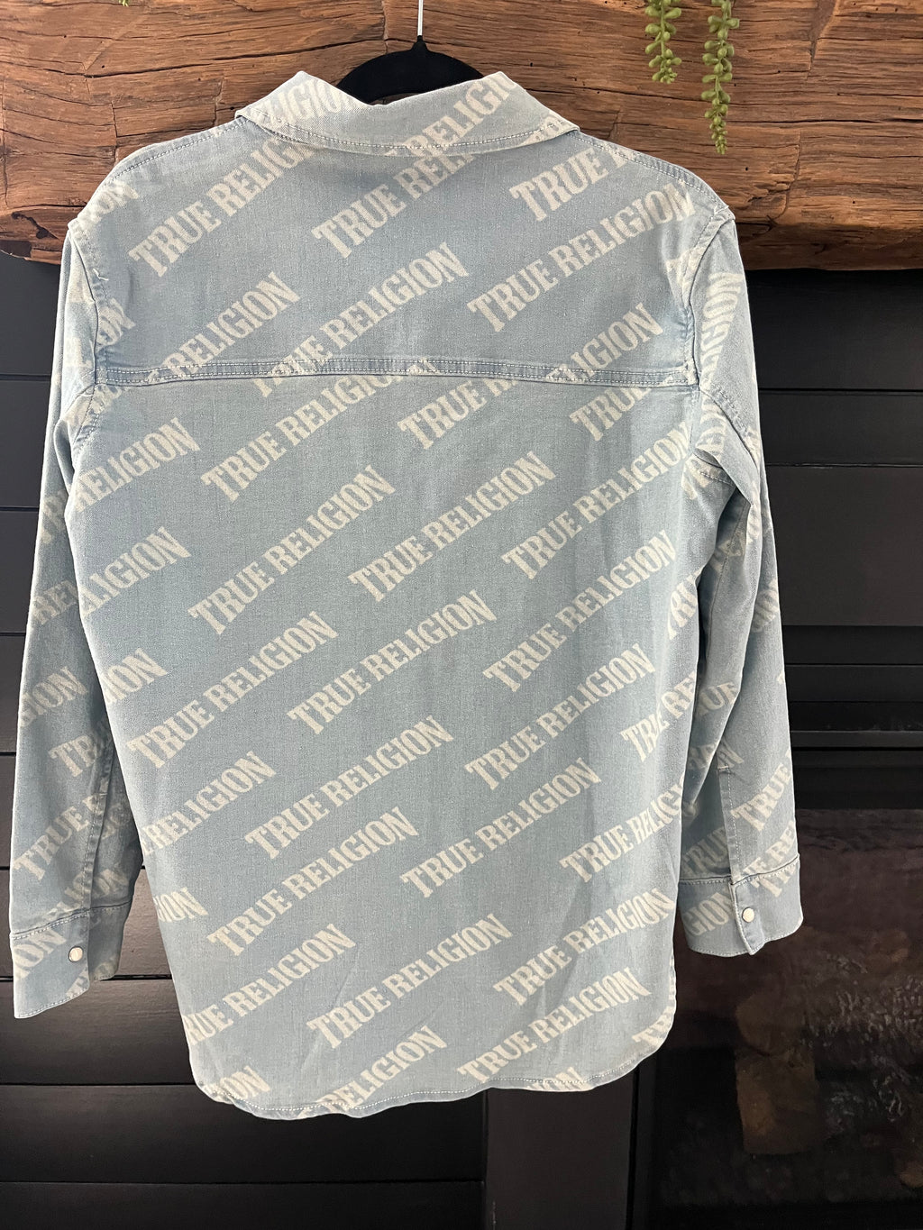 True Religion Denim Button Up Top-Size M