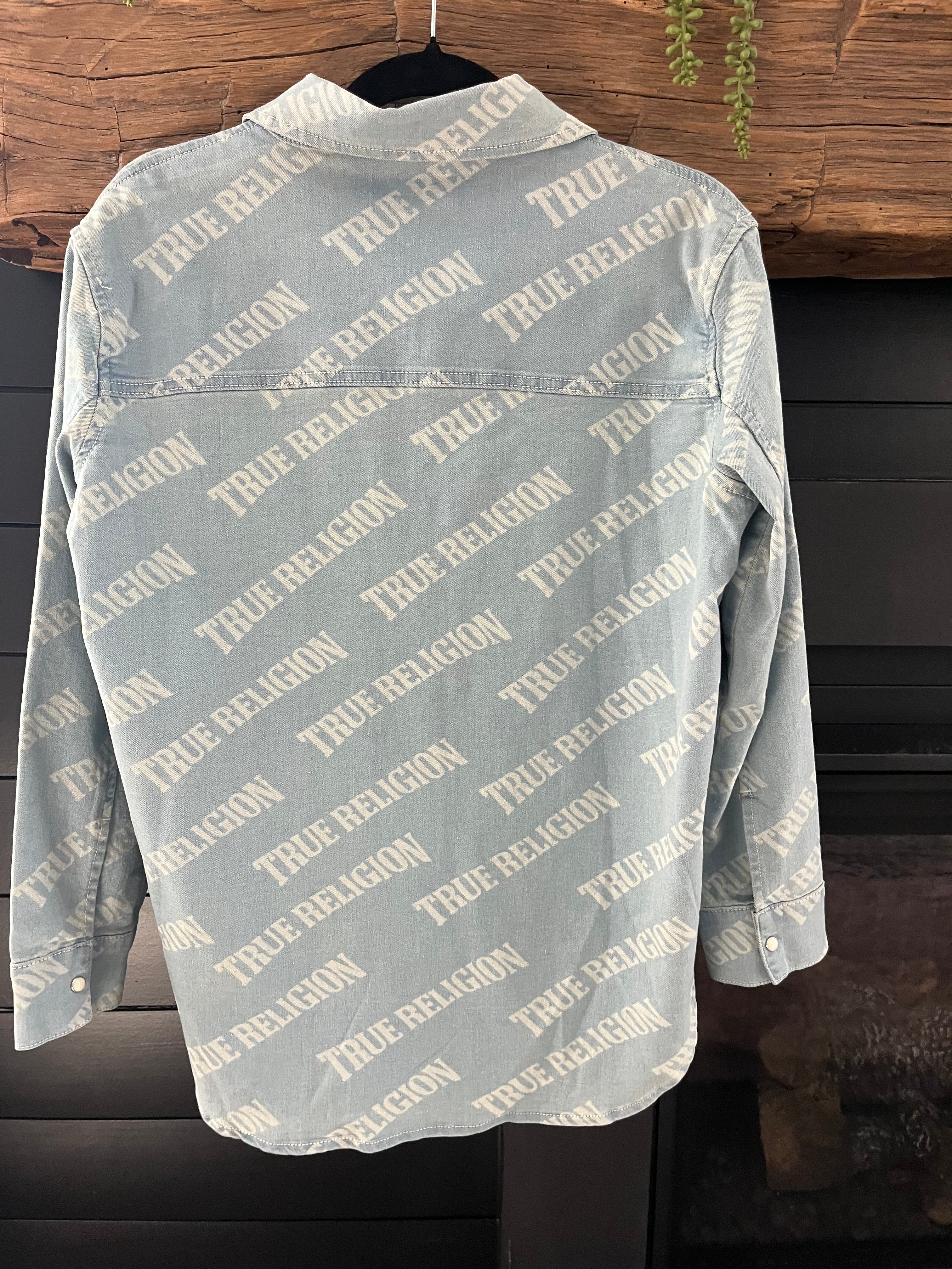 True Religion Denim Button Up Top-Size M
