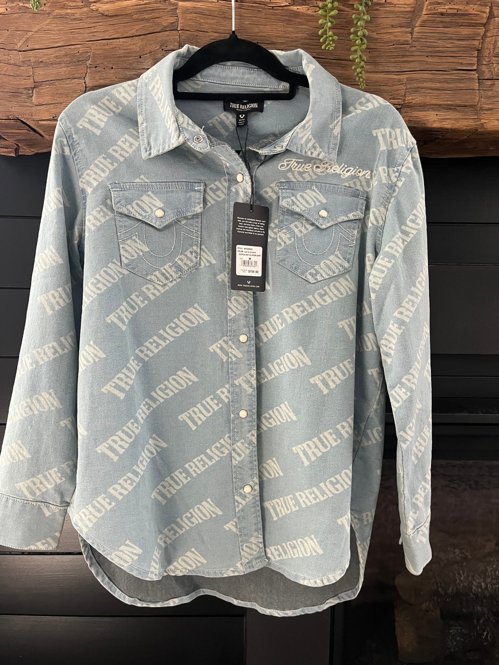 True Religion Denim Button Up Top-Size M