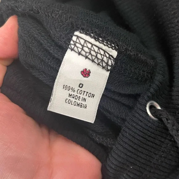 Black Jogger Pants with Purse Designs