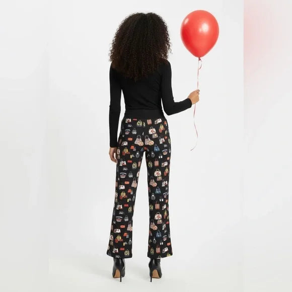 Black Jogger Pants with Purse Designs