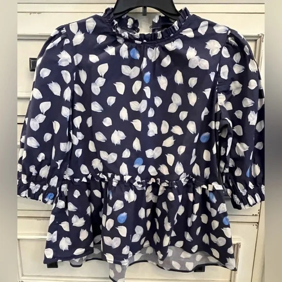 Navy Blue and White Top