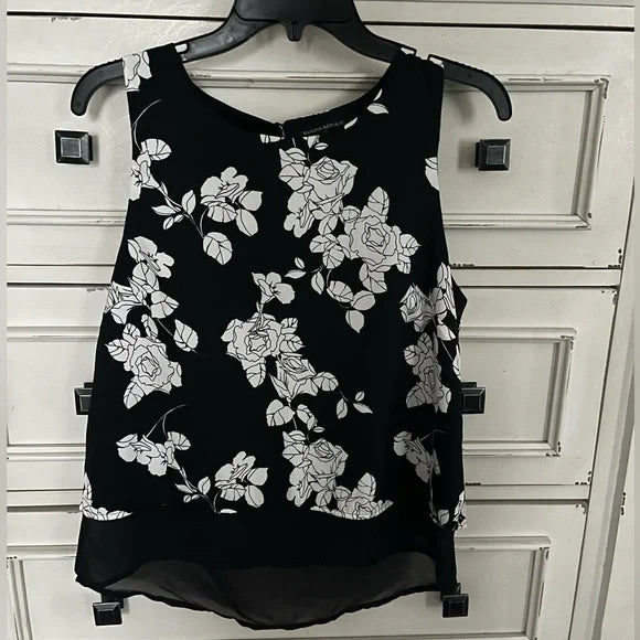Banana Republic Black and White Floral Top