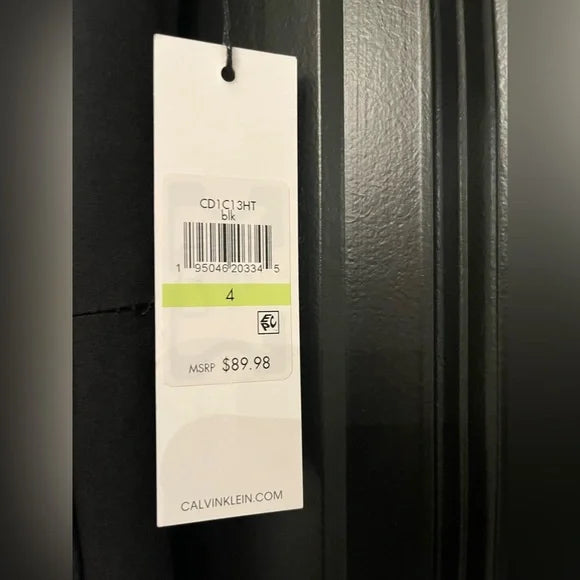 Calvin Klein Black Asymmetrical Ruffled Strapless Dress