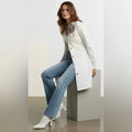 Christian Siriano White Denim Jacket with Floral Accent