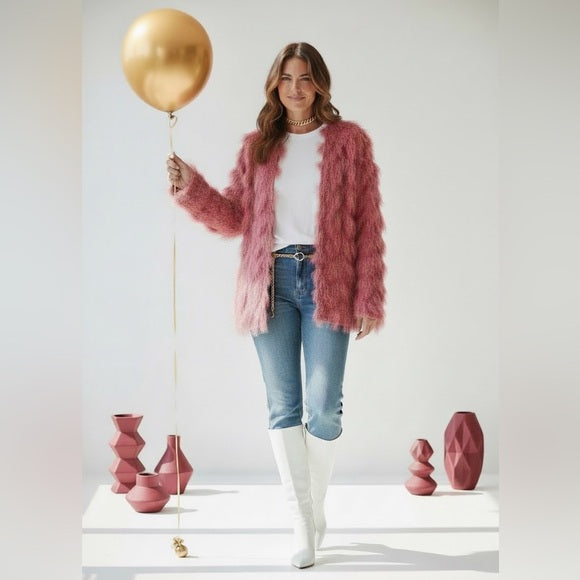 Colleen Lopez Vibrant Fuzzy Cardigan