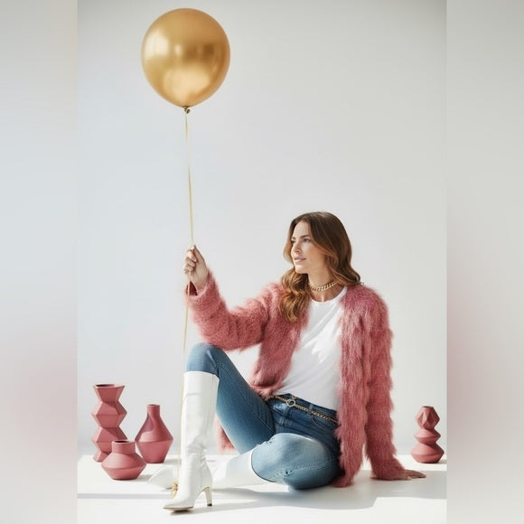 Colleen Lopez Vibrant Fuzzy Cardigan