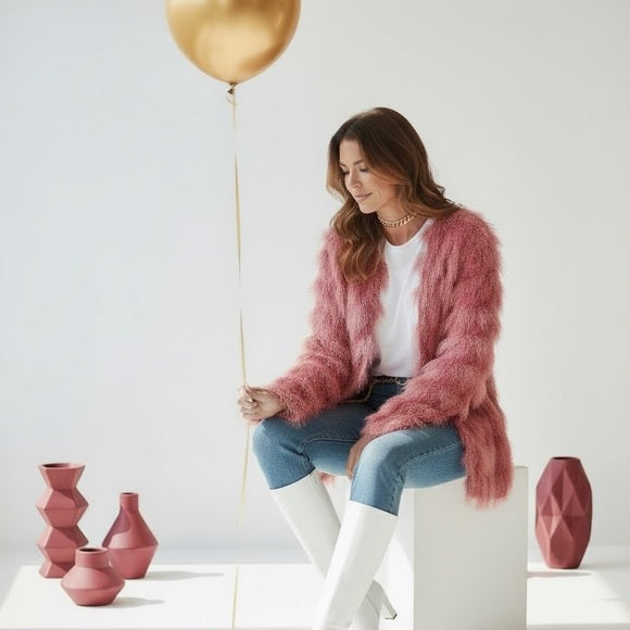 Colleen Lopez Vibrant Fuzzy Cardigan