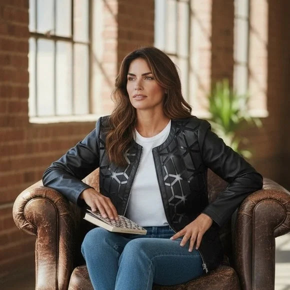 Colleen Lopez Elegant Black Zipper Jacket