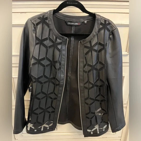 Colleen Lopez Elegant Black Zipper Jacket