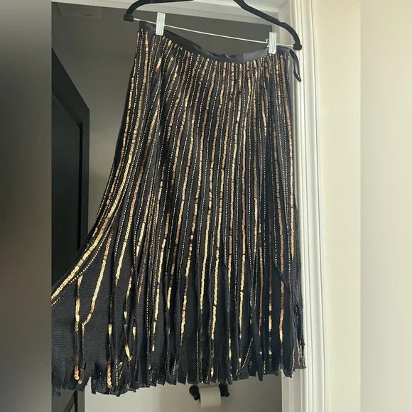 Coldwater Creek Black Skirt with Gold Accents