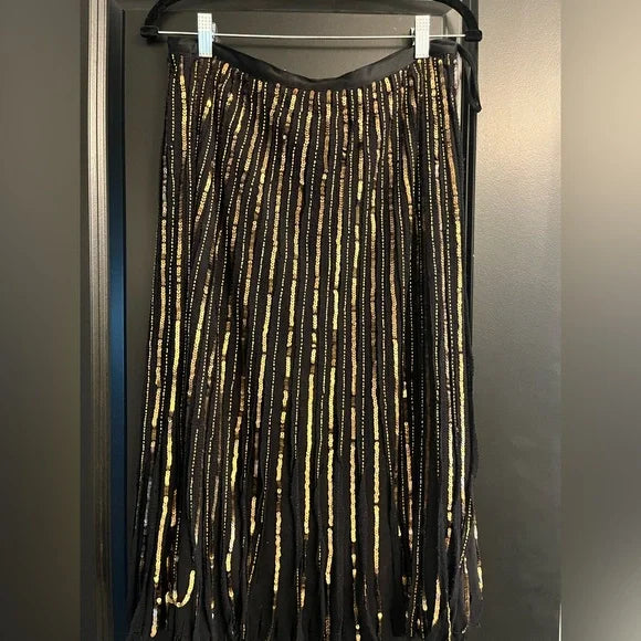 Coldwater Creek Black Skirt with Gold Accents