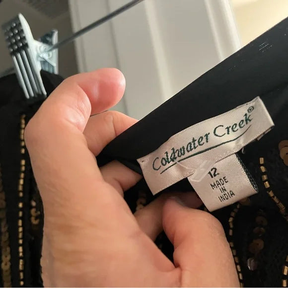 Coldwater Creek Black Skirt with Gold Accents