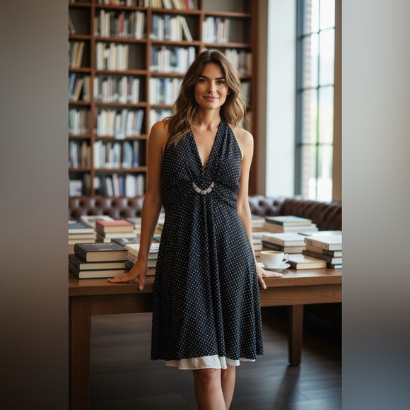 Black Plunge Neck Sleeveless Maxi Dress