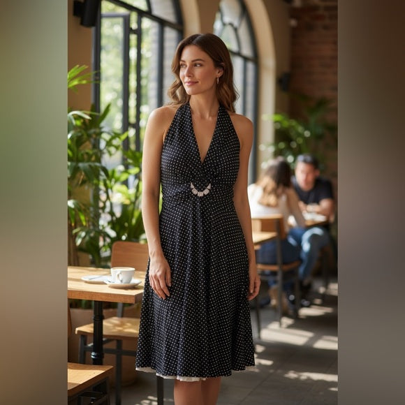 Black Plunge Neck Sleeveless Maxi Dress