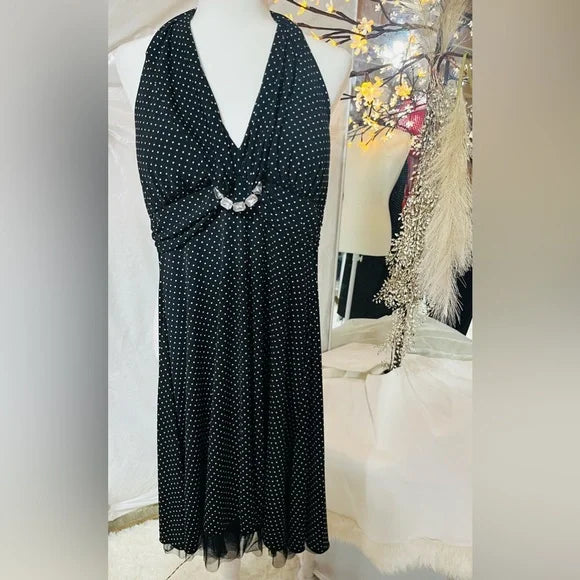 Black Plunge Neck Sleeveless Maxi Dress