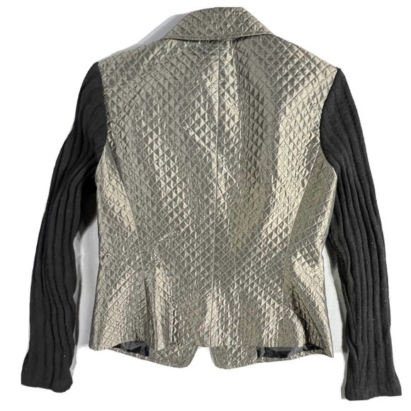 Donna Degnan Metallic Quilted Blazer with Black Sleeves