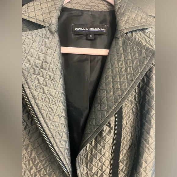 Donna Degnan Metallic Quilted Blazer with Black Sleeves