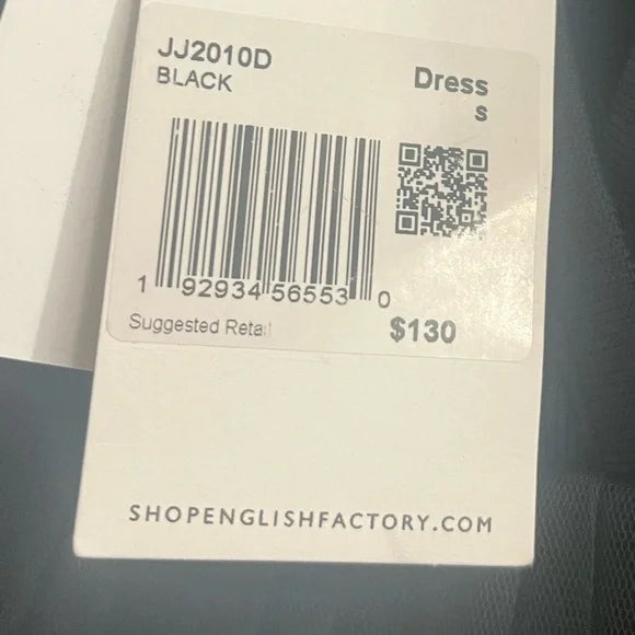 English Factory Black Puff Sleeve Mini Dress