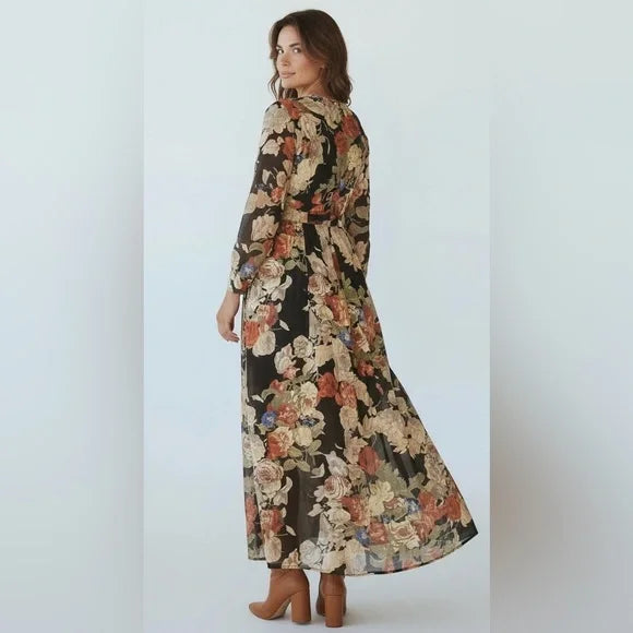 Floral Long Sleeve Maxi Dress