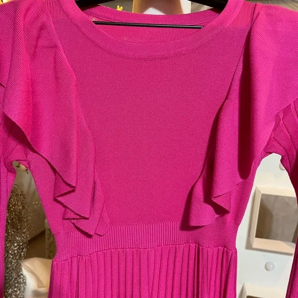 Chic Fuchsia Ruffle Dress