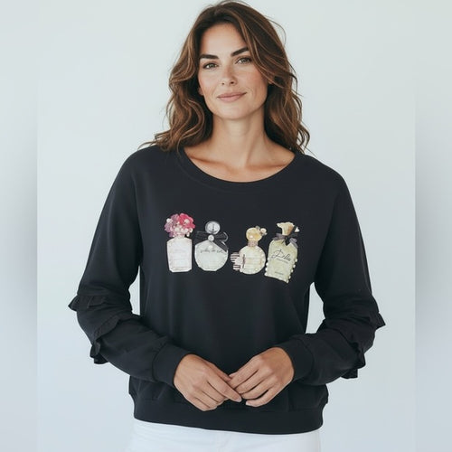 Adorable Chic & Fun Black Long Sleeve Top