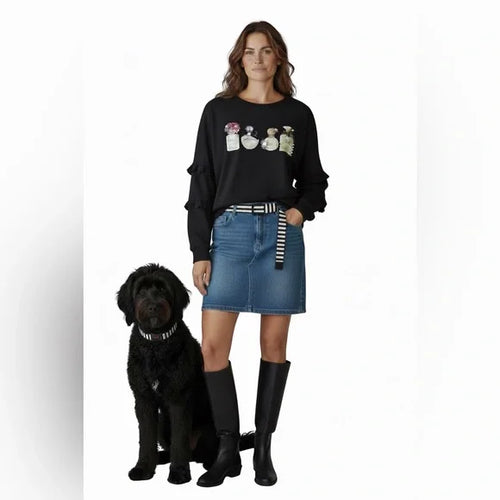 Adorable Chic & Fun Black Long Sleeve Top