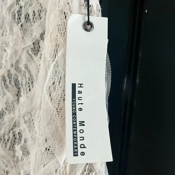 Haute Monde Lace Puff Sleeve Blouse - Cream