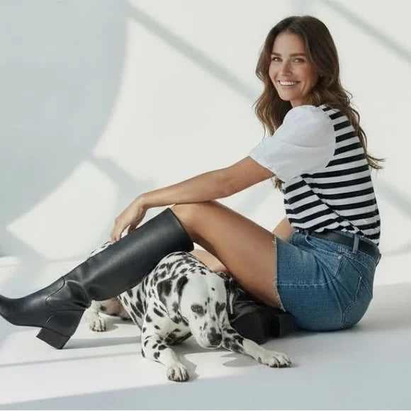 Karl Lagerfeld Classic Striped Black and White Top