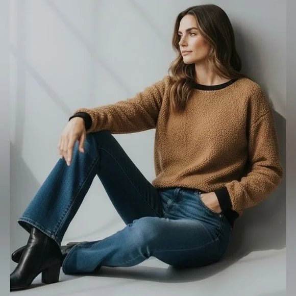 Le Lis Furry Congac Brown Sweater