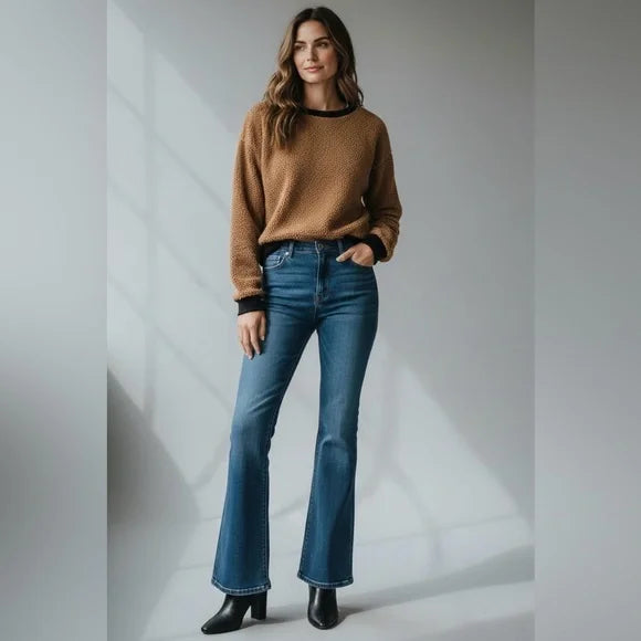 Le Lis Furry Congac Brown Sweater/Sweatshirt