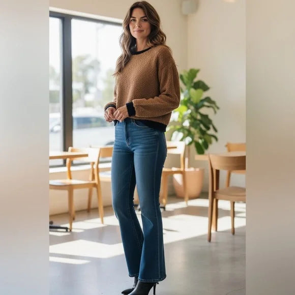 Le Lis Furry Congac Brown Sweater/Sweatshirt