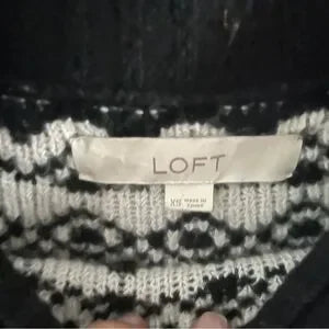 LOFT Monochrome Black & White Sweater Dress