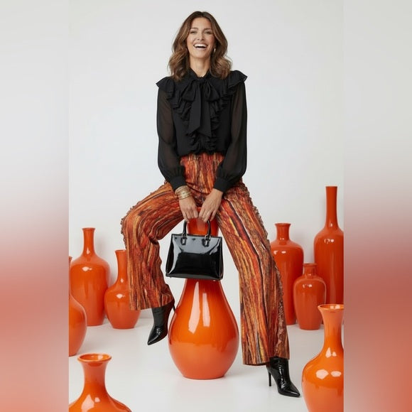 Vibrant Multicolor Wide Leg Pants