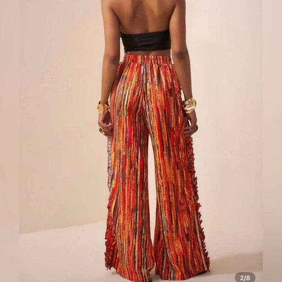 Vibrant Multicolor Wide Leg Pants