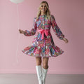 Colorful Paisley Long Sleeve Dress