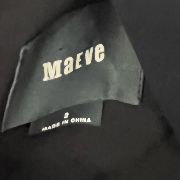 Maeve Black Dress with Colorful Floral Embroidery