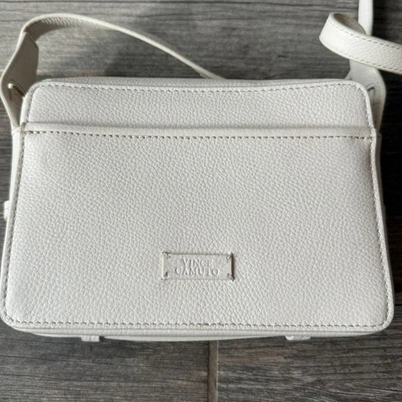Vince Camuto White Crossbody Bag with Beautiful Gold Ring Detail
