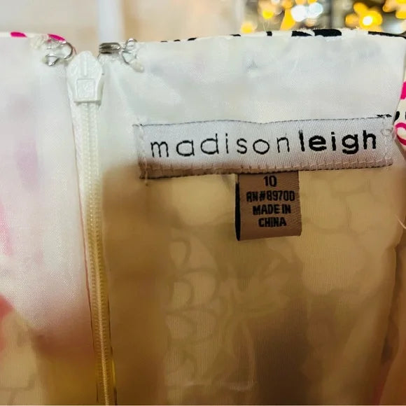 Madison Leigh Pink and Black Floral Dress
