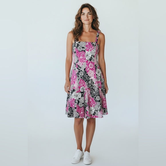 Madison Leigh Pink and Black Floral Dress