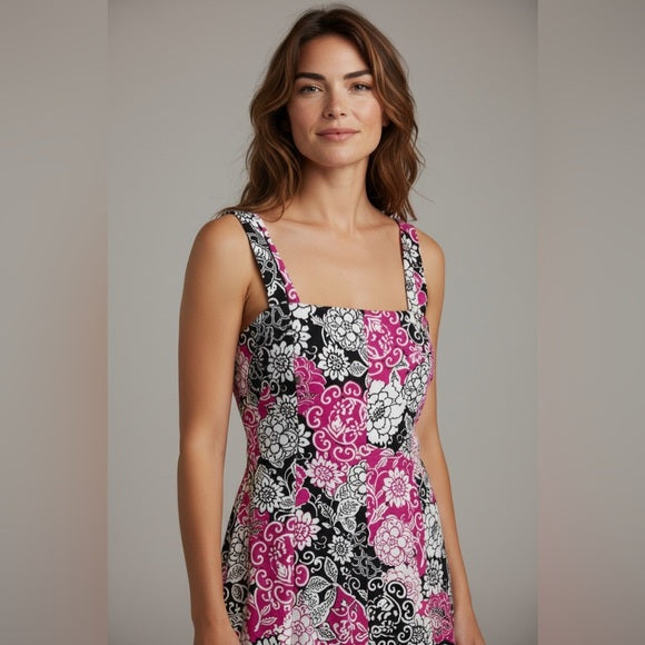 Madison Leigh Pink and Black Floral Dress