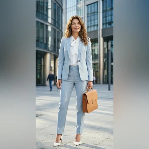 Light Blue Women's Tailored Pantsuit