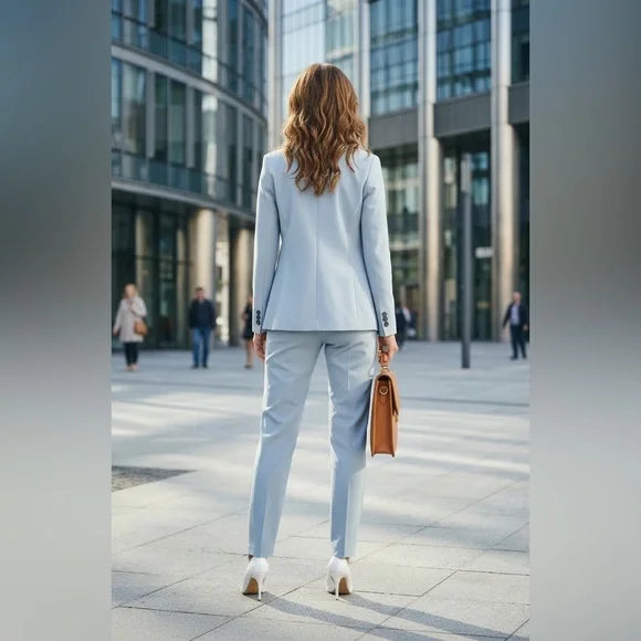 Light Blue Women's Tailored Pantsuit