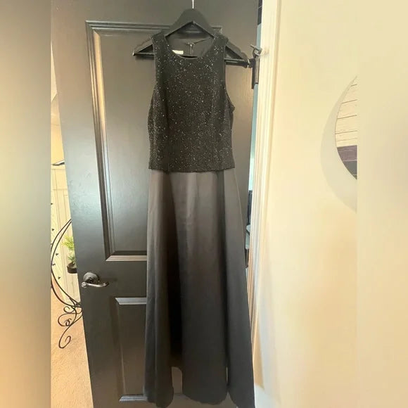 Patra Black Maxi Dress with Sparkling Bodice