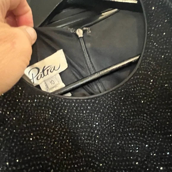 Patra Black Maxi Dress with Sparkling Bodice