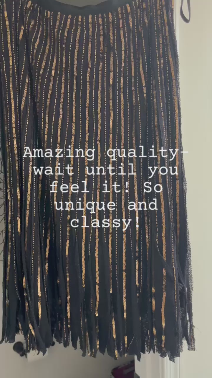 Coldwater Creek Black Skirt with Gold Accents