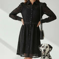 Rachel Parcell Black Lace Long Sleeve Dress