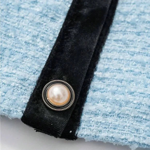 SHEIN Blue and Black High Waist Women Shorts Set