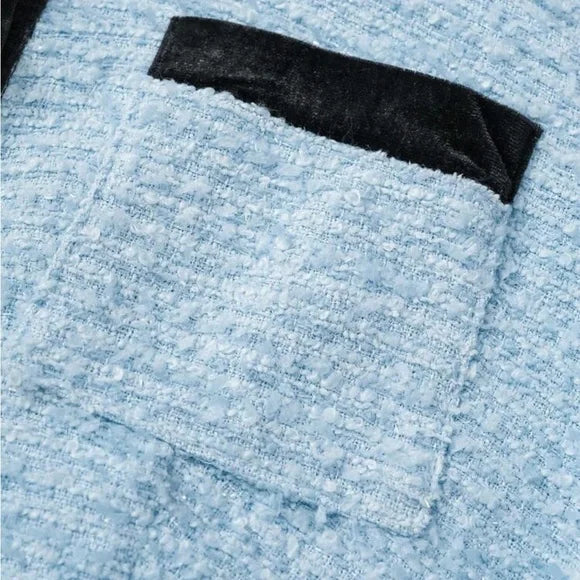 SHEIN Blue and Black High Waist Women Shorts Set