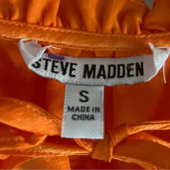 Steve Madden Coral Top with Double Ruffle Sleeves